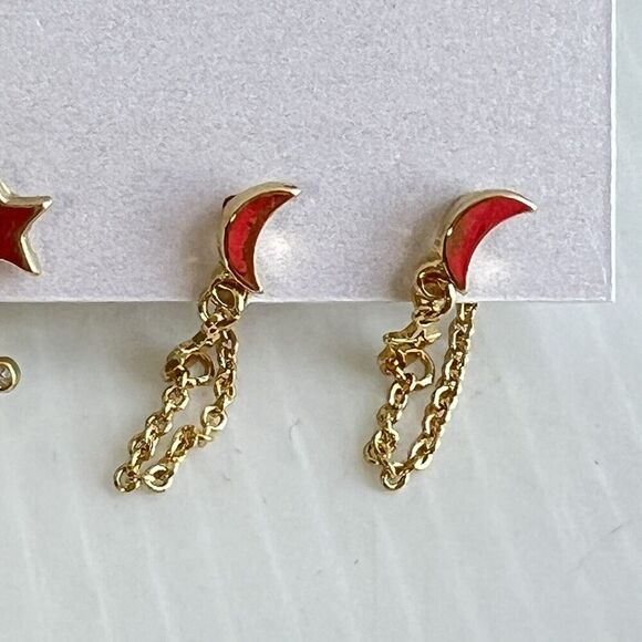 BAUBLEBAR Cosmic Couple Earring Set Of 2 Moon & Stars - Picture 3 of 5